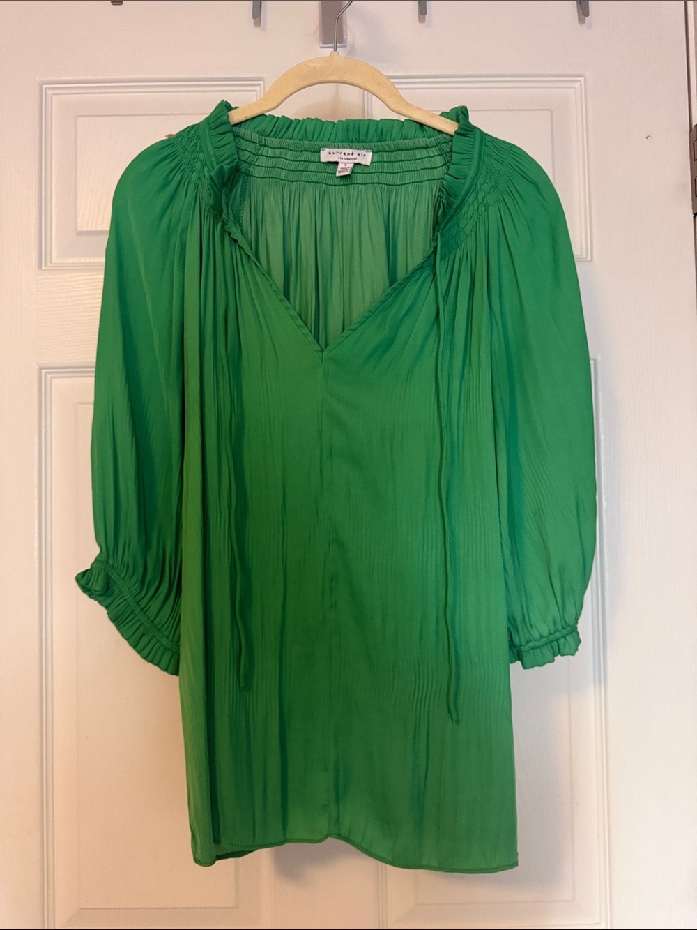 Current Air Emerald Green Peasant Tunic Top